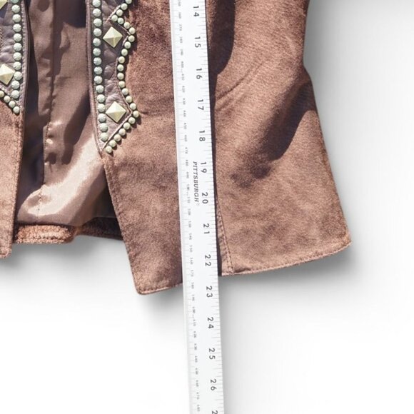 Double D Ranch Women’s S Suede Jacket Matching Studded Belt Western Chic - Picture 11 of 13